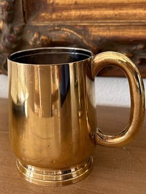 Vintage Gatco Brass Tankard Mug Pedestal Beer Cup Bar Cart Decor